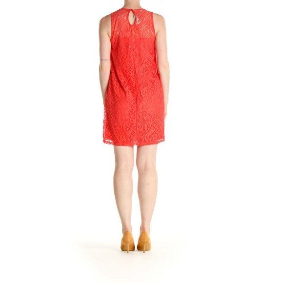 Maurice's Women Front Lace Shift Dress Sleeveless Back Keyhole Red Size Medium - Picture 4 of 9
